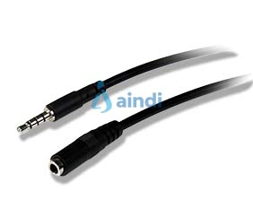 StarTech.com MUHSMF2M Cable de audio de 2 m extensor de audífonos y diadema headset mini-jack 3.5 mm 4 pines macho a hembra