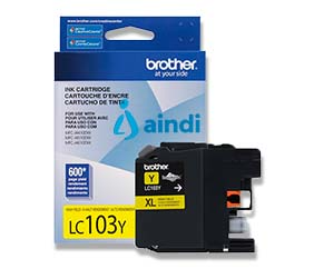 Brother LC103Y cartucho de tinta 1 pieza(s) Original Alto rendimiento (XL) Amarillo
