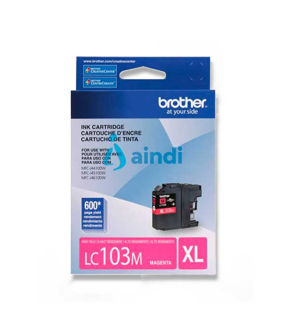 Cartucho de Tinta Brother Magenta LC103M - Rendimiento de 600 Impresiones