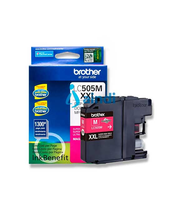 CARTUCHO DE TINTA BROHTER LC505M MAGENTA PARA SUPER ALTO RENDIMIENTO 1300 IMPRESIONES