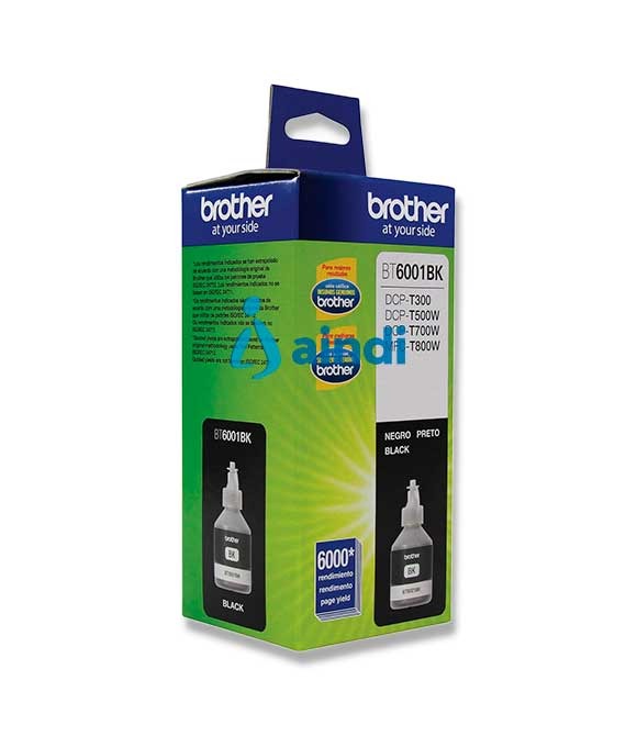 BOTELLA DE TINTA BROTHER NEGRA BT6001BK DE ALTO RENDIMIENTO DE HASTA 6000 PGINAS COMPATIBLE CON TINTA CONTINUA BROTHER