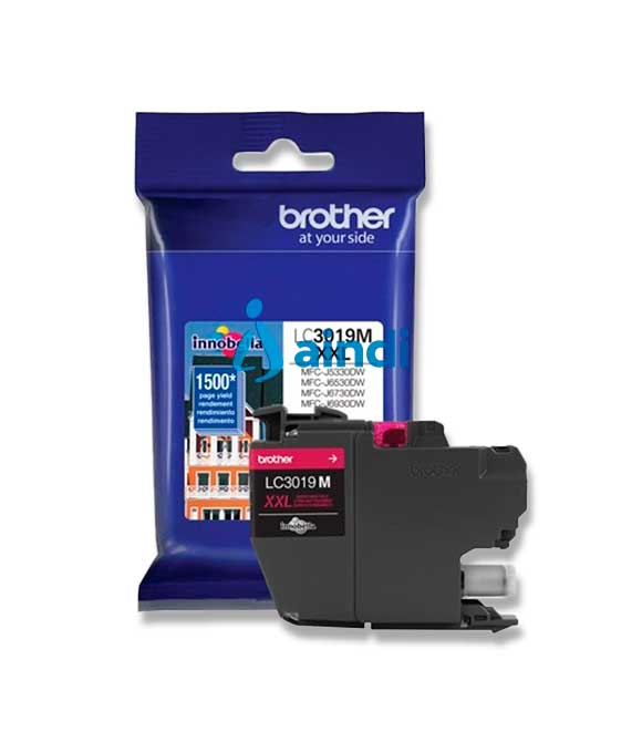 CARTUCHO DE TINTA MAGENTA BROTHER LC3019M DE ALTO RENDIMIENTO 1500 PAGINAS AL 5 DE COBERTURA