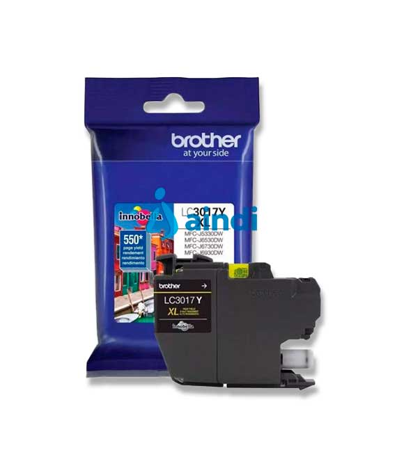 Brother LC-3017Y. Tipo de tinta de color: Tinta a base de pigmentos, Tipo de cartucho de tinta: Alto rendimiento (XL), Rendimiento de impresión de pág