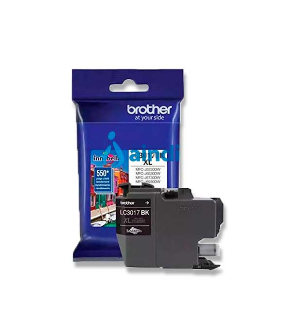 CARTUCHO DE TINTA NEGRO BROTHER LC3017BK RENDIMIENTO 550 PAGINAS AL 5 DE COBERTURA