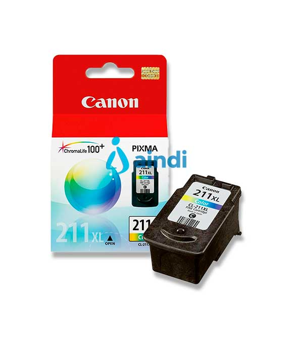 CARTUCHO CANON CL-211XL COLOR, RENIDMIENTO APROX 360 PAGINAS, COMPATIBLE CON IP2700, IP2702, MP230, MP240, MP250, MP260, MP270, MP280, MP480, MP490, MP495, MP499, MX320, MX330, MX340, MX350, MX360. 