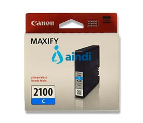 CARTUCHO CANON PGI-2100C CYAN, RENDIMIENTO APROX 815 PAGINAS, COMPATIBLE CON IB4010, MB5110, MB5310, MB5410.