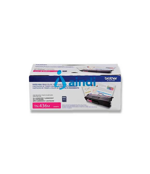 TONER BROTHER MAGENTA TN436M PARA RENDIMIENTO DE 6500 PAGINAS AL 5 POR CIENTO DE COBERTURA