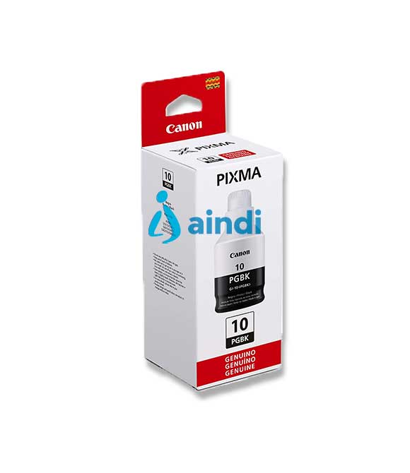 BOTELLA DE TINTA CANON GI-10PGBK NEGRA, 170 ML, RENDIMIENTO APROX.  8,300 PAGINAS, COMPATIBLE CON GM2010, GM4010, G5010, G6010, G7010.