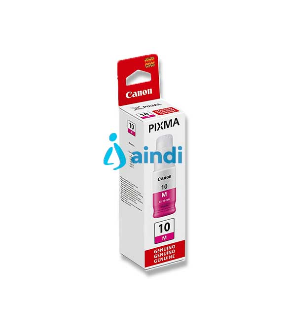 BOTELLA DE TINTA CANON GI-10M MAGENTA, 70 ML, RENDIMIENTO APROX. 7,700 PAGINAS, COMPATIBLE CON G5010, G6010, G7010.