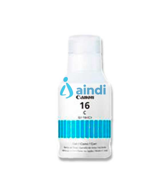 BOTELLA DE TINTA CANON GI-16 CYAN,RENDIMIENTO 9,000 PAGINAS,COMPATIBLE: MAXIFY GX7010,MAXIFY GX6010,MAXIFY GX5010