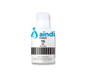 BOTELLA DE TINTA CANON GI-16 BK NEGRA,RENDIMIENTO 9,000 PAGINAS,COMPATIBLE: MAXIFY GX7010,MAXIFY GX6010,MAXIFY GX5010