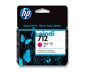 CARTUCHO DE TINTA HP DESIGNJET 712 DE 29 ML, MAGENTA (3ED68A)