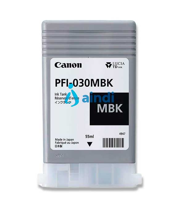 TANQUE DE TINTA CANON  PFI-030MBK NEGRO MATE  DE 55 ML PARA IMAGEPROGRAF TA-20, TA-30.