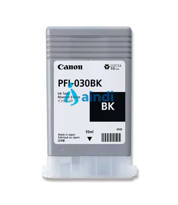 TANQUE DE TINTA CANON PFI-030BK NEGRO  DE 55 ML PARA IMAGEPROGRAF TA-20, TA-30.