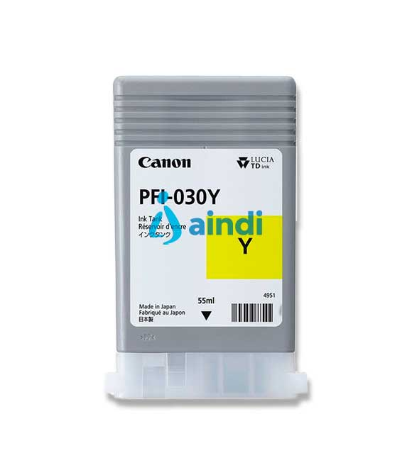 TANQUE DE TINTA CANON PFI-030Y YELOW DE 55 ML PARA IMAGEPROGRAF TA-20, TA-30.