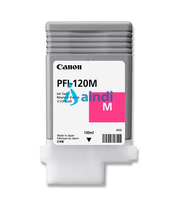 TANQUE DE TINTA CANON PFI-120 M MAGENTA RENDIMIENTO 130 ML, COMPATIBLE CON TM-200, TM-205, TM-300, TM-305.