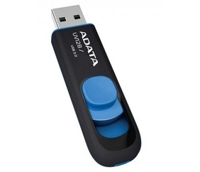 MEMORIA ADATA 32GB USB 3.2 UV128 RETRACTIL NEGRO-AZUL (AUV128-32G-RBE)