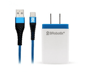 Cargador Brobotix USB C/Cable Tipo C Carga Rápida 963332 - Blanco/Azul