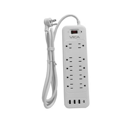 VICA SUP USB 9P Centro Multicontacto con protección contra sobretensiones, 10 NEMA 5-15R, 3 USB-A y 1 USB-C - SUPVIC060