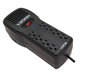 Regulador VICA V2500 2500VA/1500W, 120VCA/60Hz, breaker térmico, 8 tomas protegidas, LED, RJ11/RJ45 | V2500