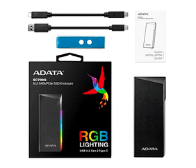 ADATA AEC700GU32G2-CGY Gabinete de Unidad de Estado Sólido M.2 PCIe/SATA USB 3.2 Gen2 Tipo C Negro