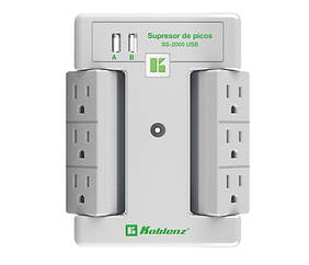 Supresor Picos Koblenz SS2000 USB 2000 Joules 6 Contactos 2 Puertos USB