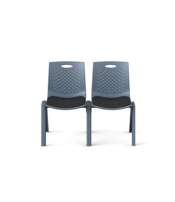 Silla de Visitas/Comedor Nextep NE-664G Acojinada Apilable Gris Obscuro