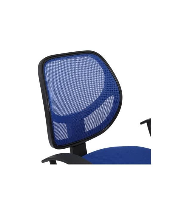 Silla Secretarial Nextep NE-650SA de Altura Ajustable Tela Azul Base Giratoria