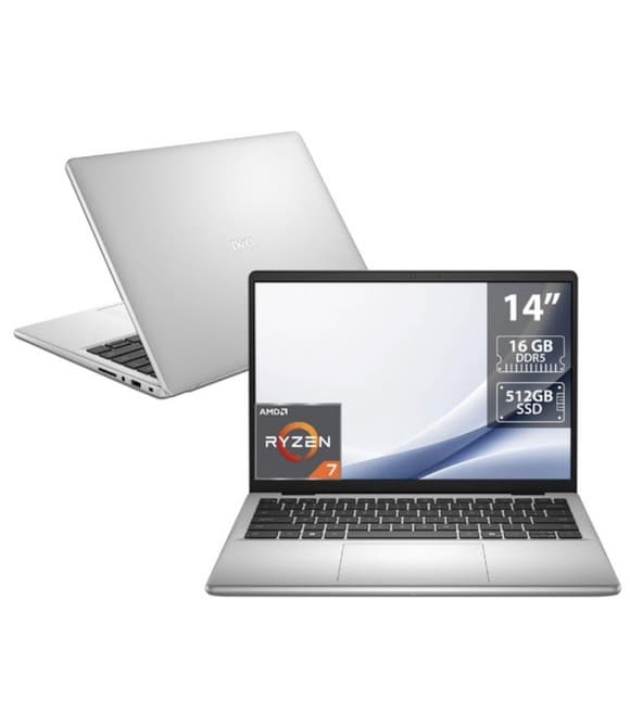 Laptop Dell Pro 14 Essential PV14255 8X4M5 14 FHD+ AMD Ryzen 7 250 16GB DDR5 512GB SSD Windows 11 Pro Wi-Fi 6 Lector de Huella